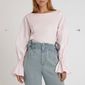 Something Navy ruffle sleeve top